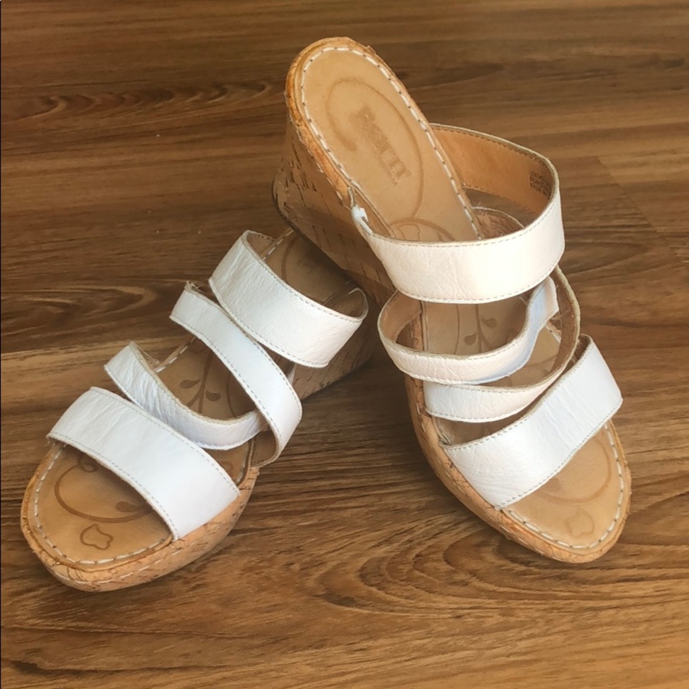 Classic white Born wedge sandals